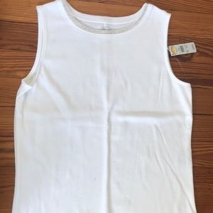 White Cami with Rhinestones